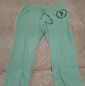 PINK v/s Green Cropped Sweatpants Size Xs